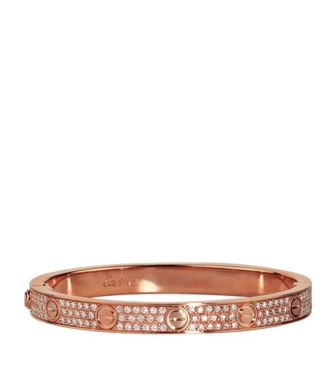 cartier diamond love bracelet rose gold|cartier diamond love bracelet used.